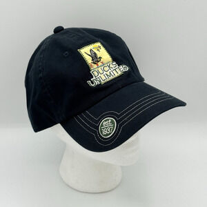Vintage Ducks Unlimited Embroidered Mallards Cotton Strapback‎ Hat Cap Navy Blue